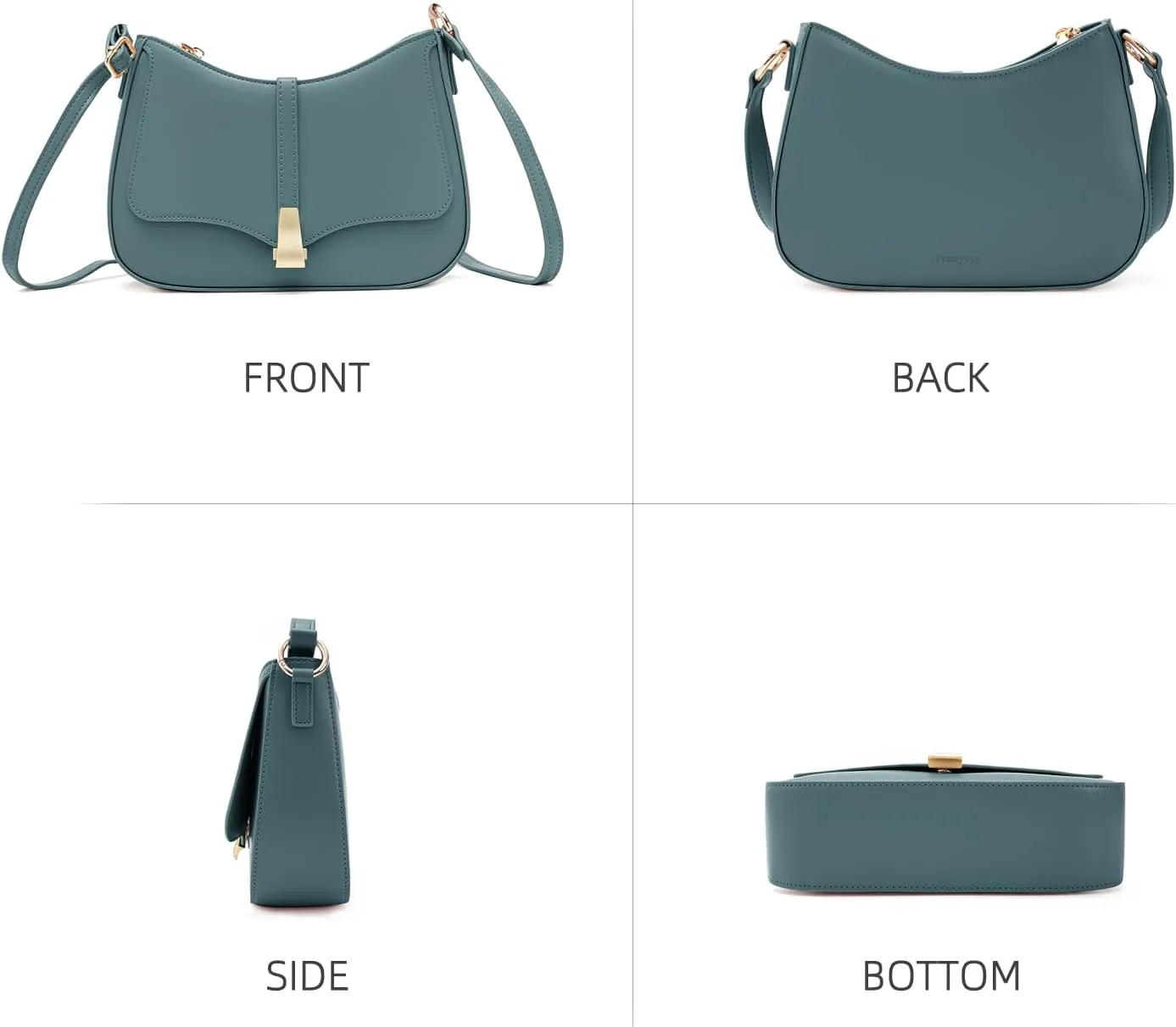 Prettyzys Crescent Shoulder Bag for Women, Vintage Retro Vegan Leather Clutch Tote Handbags Crossbody Bags Handbag for Women
