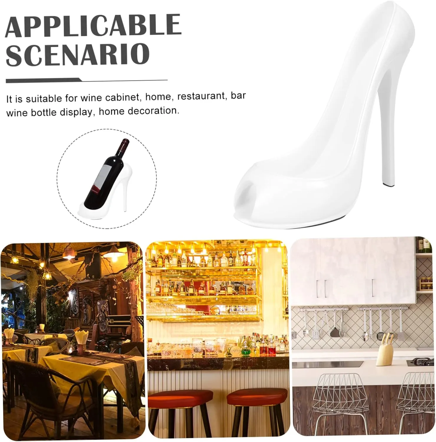 PRETYZOOM High Heel Bottle Holder Wine Decorations for Home Elegant Resin Design