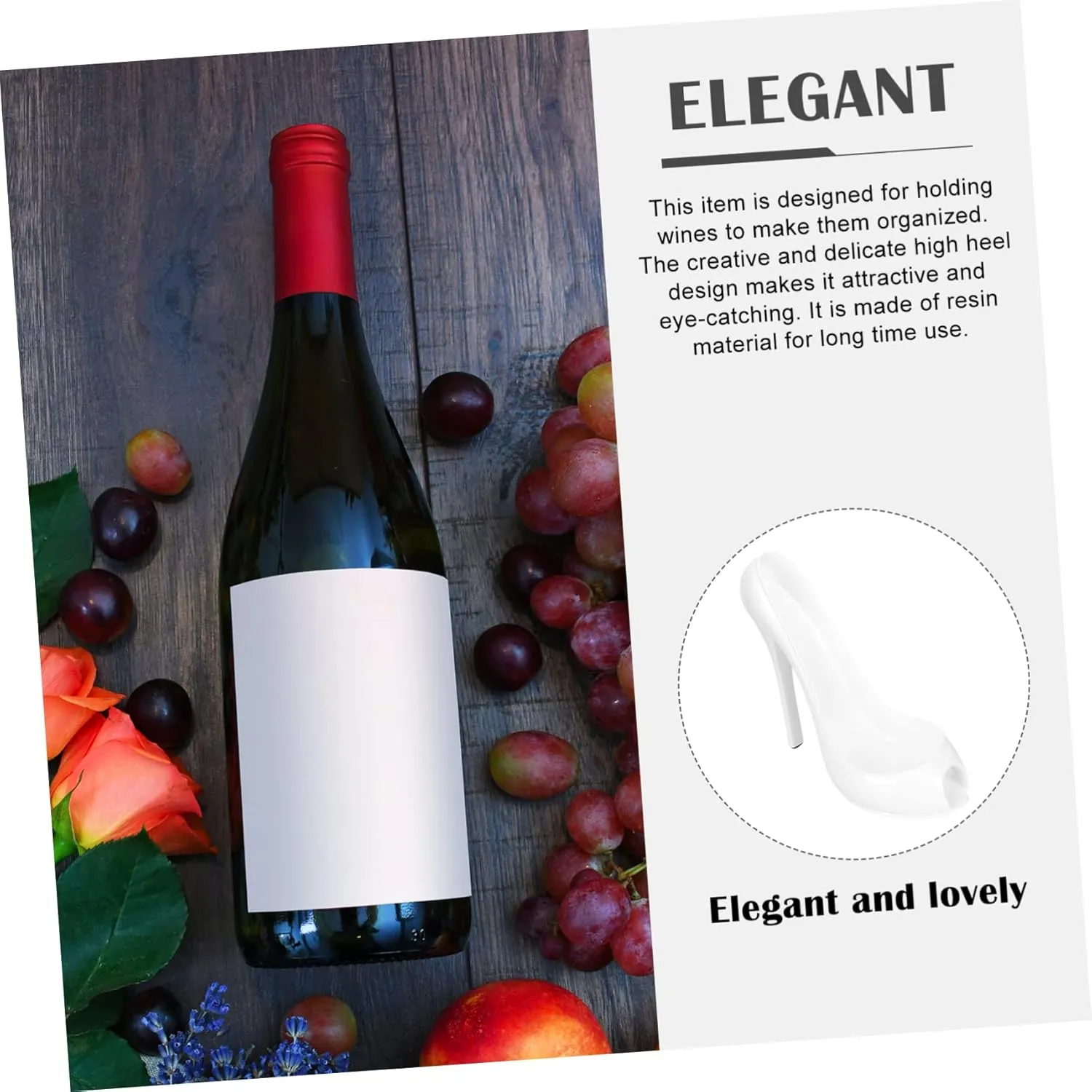 PRETYZOOM High Heel Bottle Holder Wine Decorations for Home Elegant Resin Design