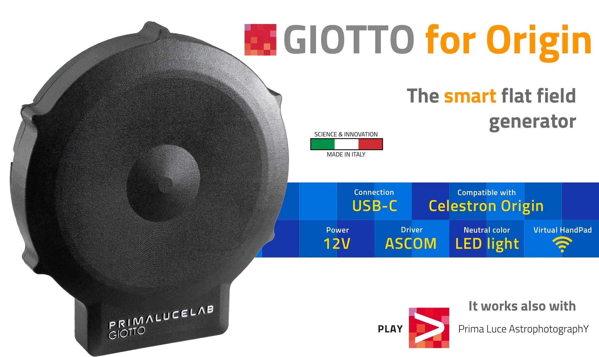 PrimaLuce Lab GIOTTO For Origin Smart Flat Field Generator