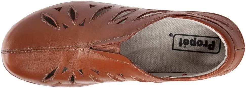Propet Womens Cami Cut Out Slip On Flats Casual - Brown