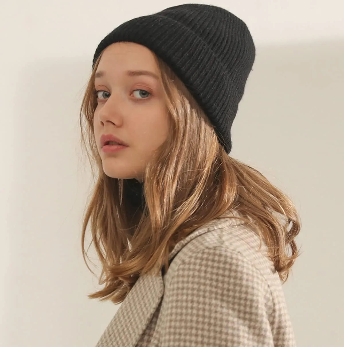 Pure Cashmere Fisherman Ribbed Beanie Hat Skull Cap for Women Men Unisex in 3ply Yarns, Made by Prime Cashmere Yarns