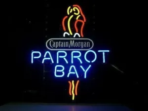 Queen Sense 17"x14" Captain Morgans Parrot Bay Neon Sign Light Man Cave Bar Pub Beer Gift Neon Lamp AMF1049