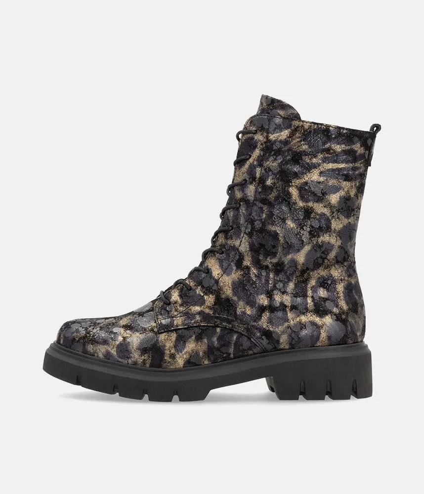 Remonte Fabulous Black Combi Leather Ankle Boots