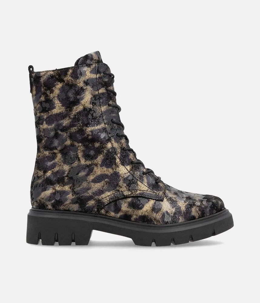 Remonte Fabulous Black Combi Leather Ankle Boots