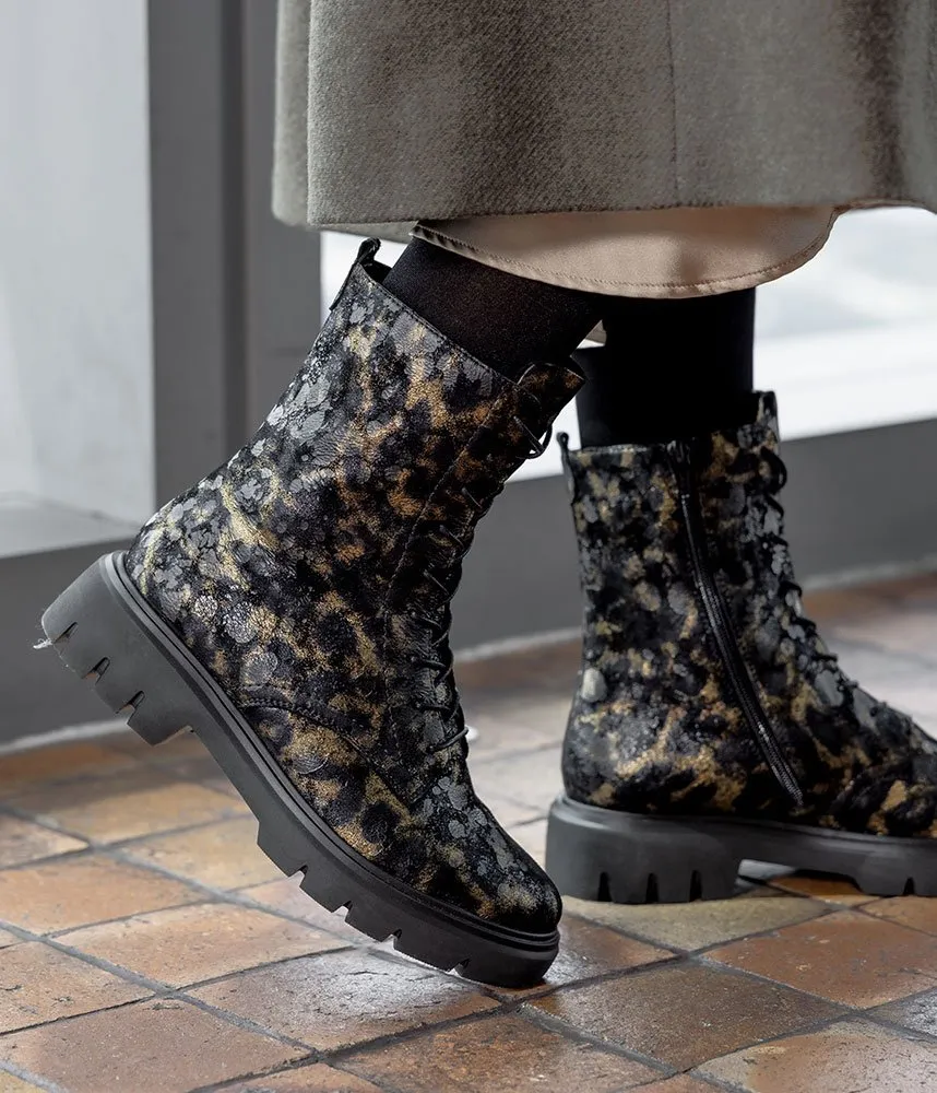 Remonte Fabulous Black Combi Leather Ankle Boots