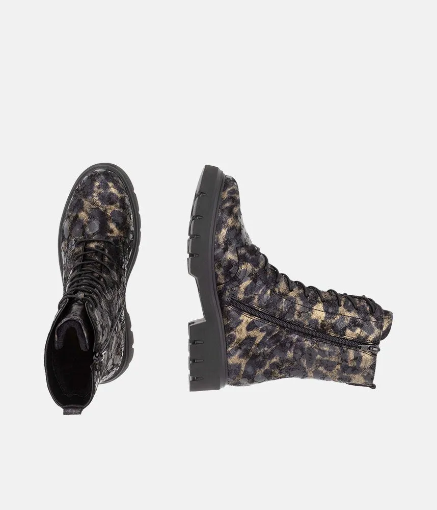 Remonte Fabulous Black Combi Leather Ankle Boots