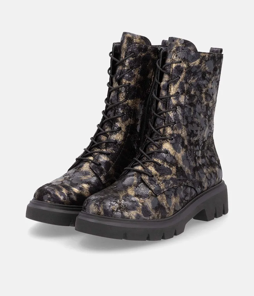 Remonte Fabulous Black Combi Leather Ankle Boots