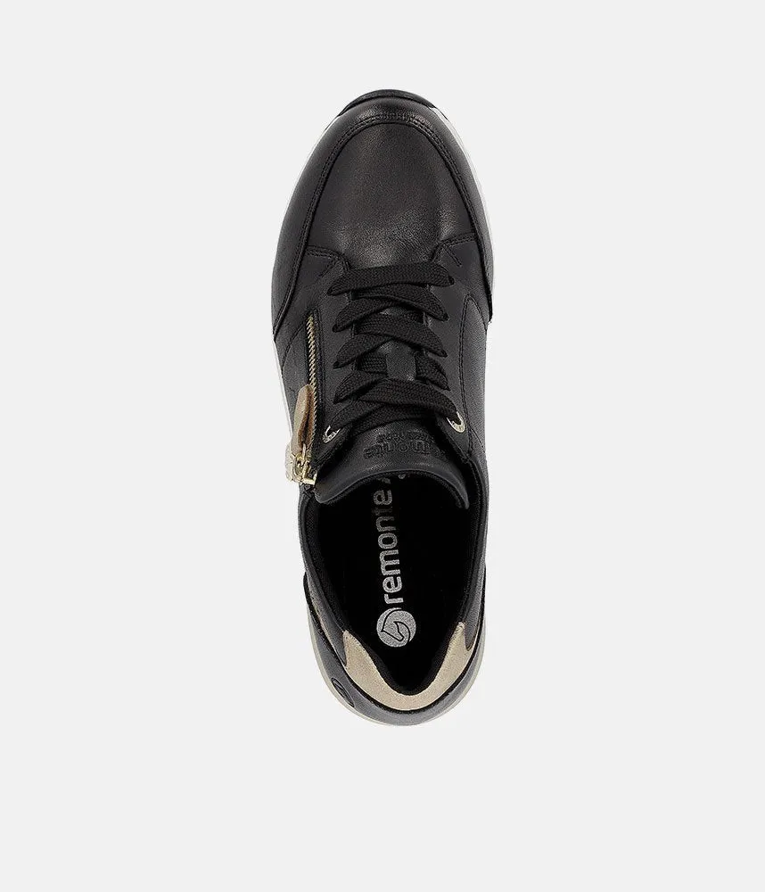 Remonte Sporty Black Wedge Sneakers