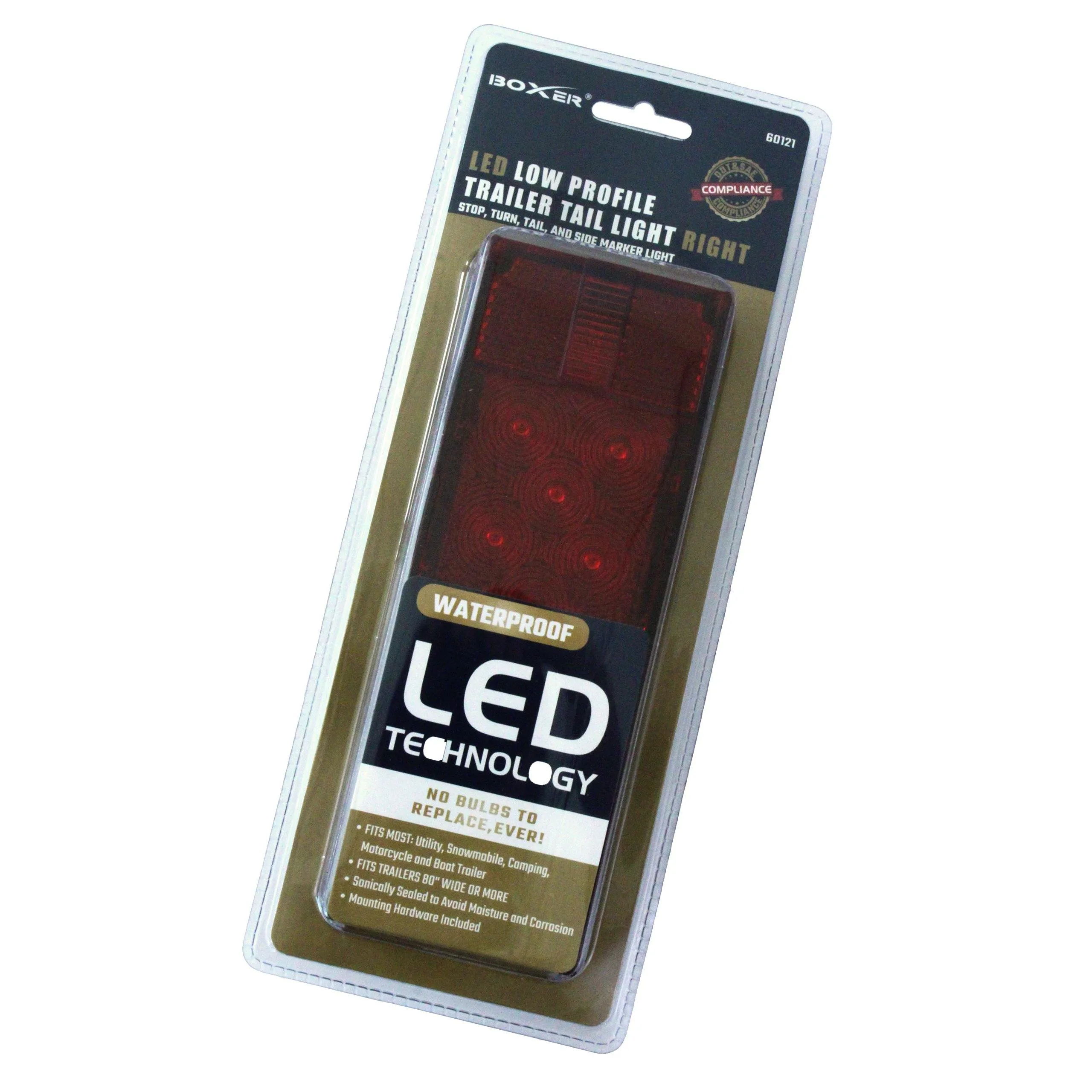 Replacement LED Low Profile Trailer Tail Light, Passenger Side