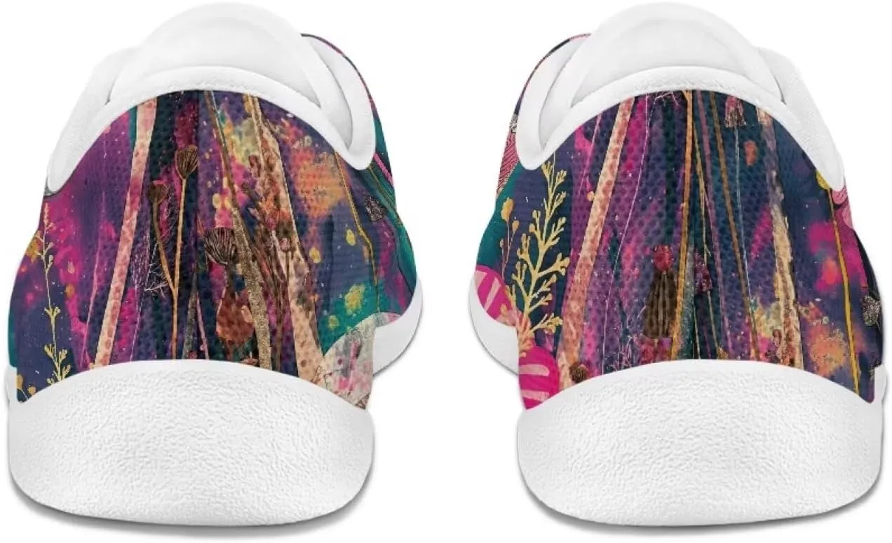 Retro Hippie Flower Power Barefoot Shoes Women Dressy Flat Sole Casual Sneakers Walking Workout Tennis Shoes