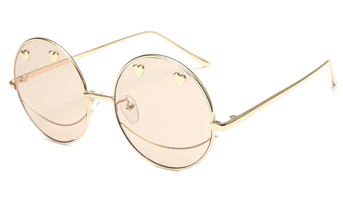 Retro round sunglasses exaggerated styling glasses