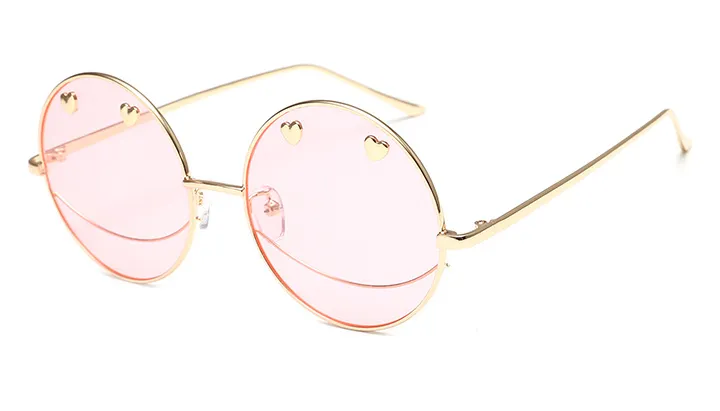 Retro round sunglasses exaggerated styling glasses