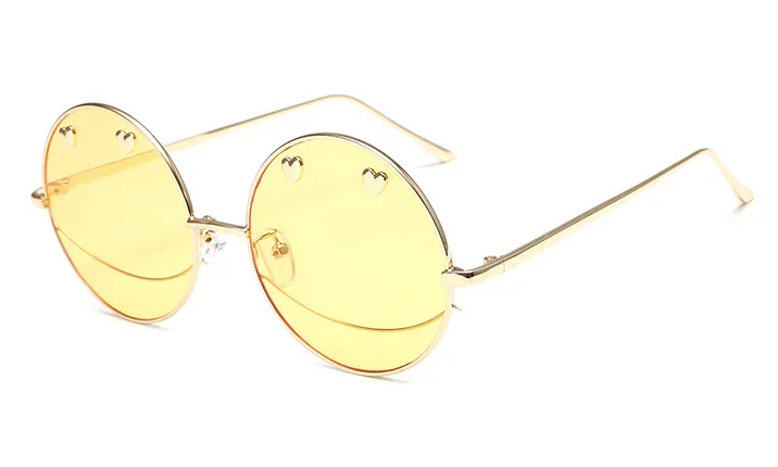 Retro round sunglasses exaggerated styling glasses