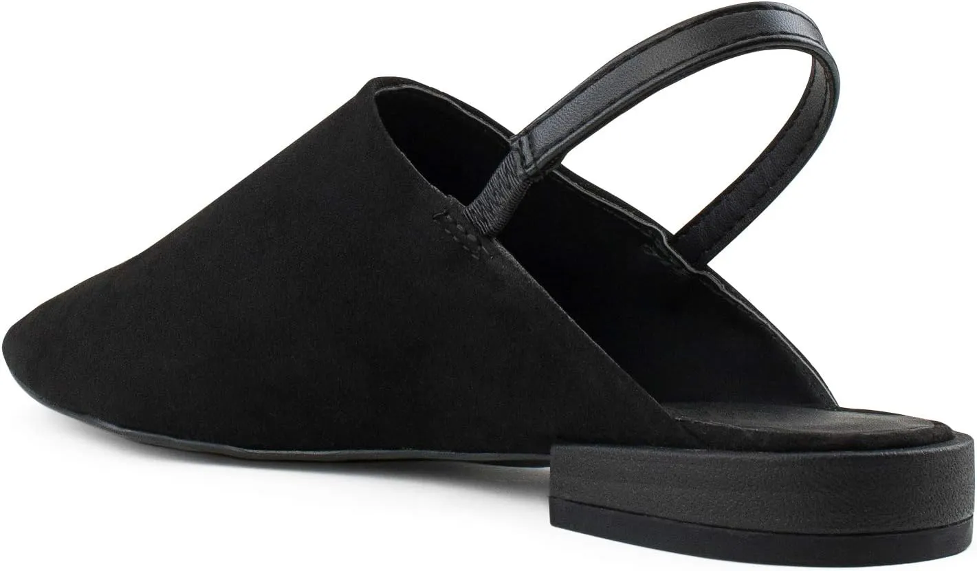 RF ROOM OF FASHION Women's Pointed Toe Slingback Low Block Heel Mule Pumps