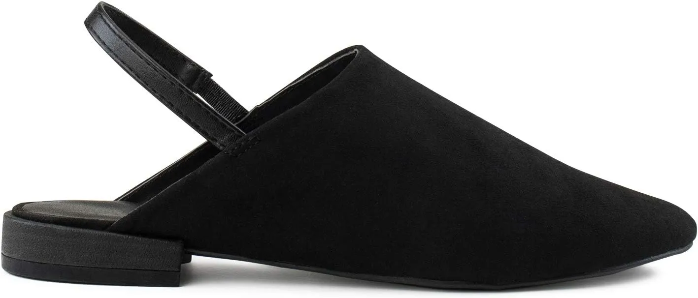 RF ROOM OF FASHION Women's Pointed Toe Slingback Low Block Heel Mule Pumps