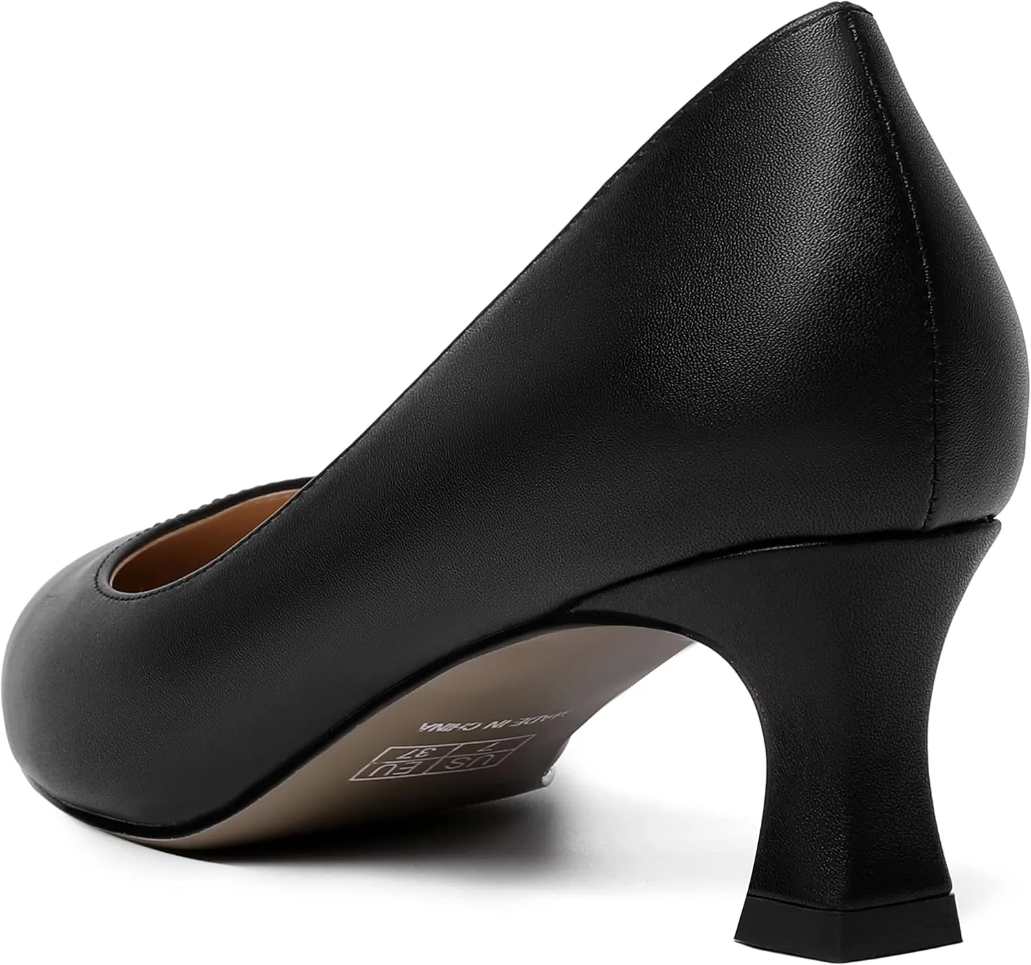 ROSERWISH Womens Pointed Toe Office Casual Elegant Matte Slip On Spool Kitten Low Heel Pumps Shoes 2 Inch