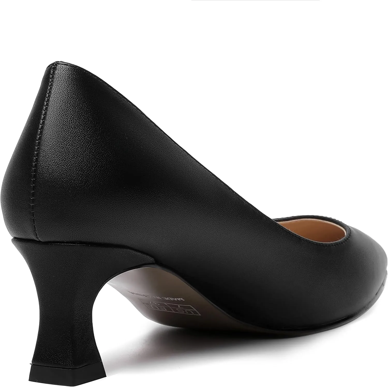 ROSERWISH Womens Pointed Toe Office Casual Elegant Matte Slip On Spool Kitten Low Heel Pumps Shoes 2 Inch