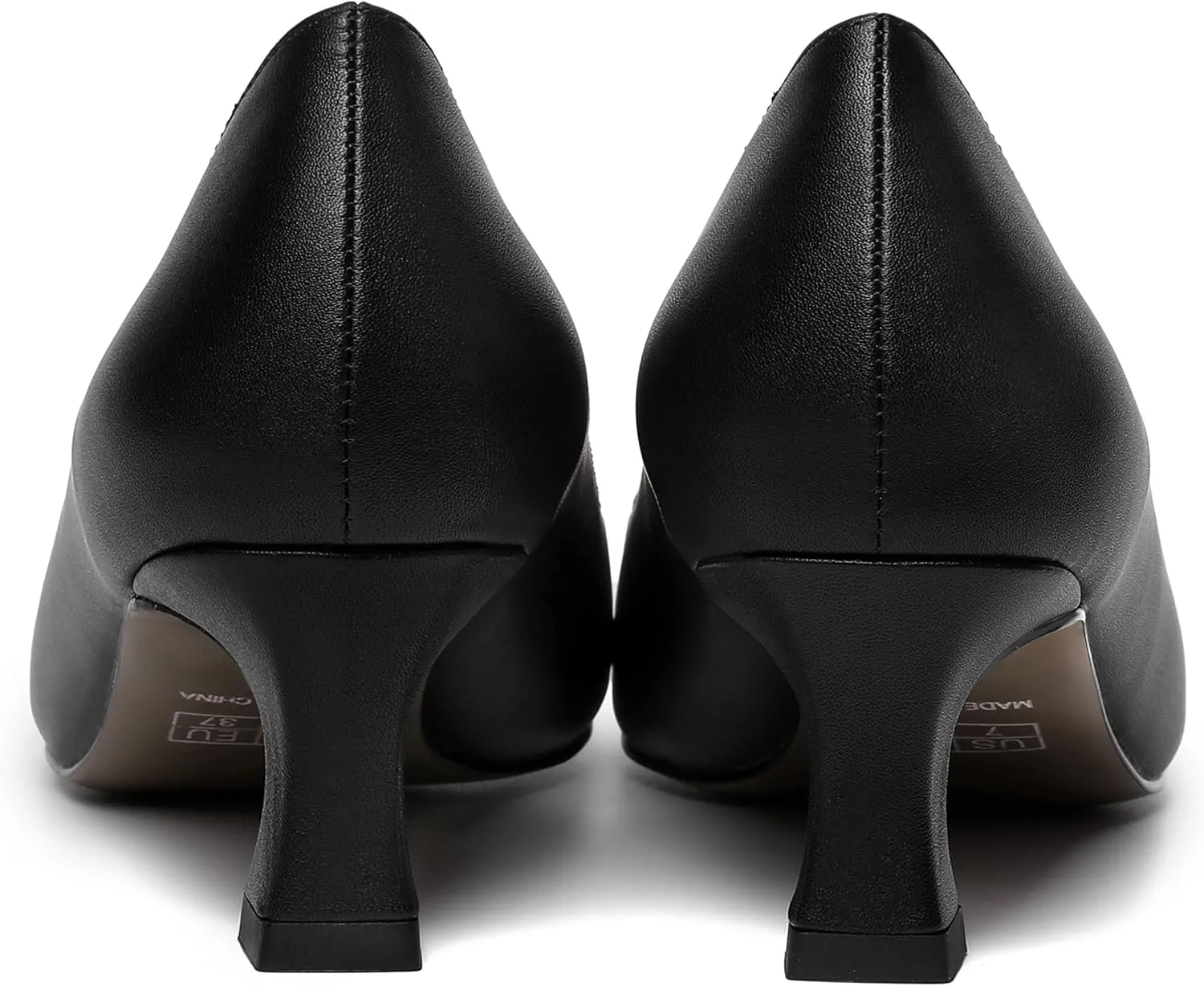 ROSERWISH Womens Pointed Toe Office Casual Elegant Matte Slip On Spool Kitten Low Heel Pumps Shoes 2 Inch
