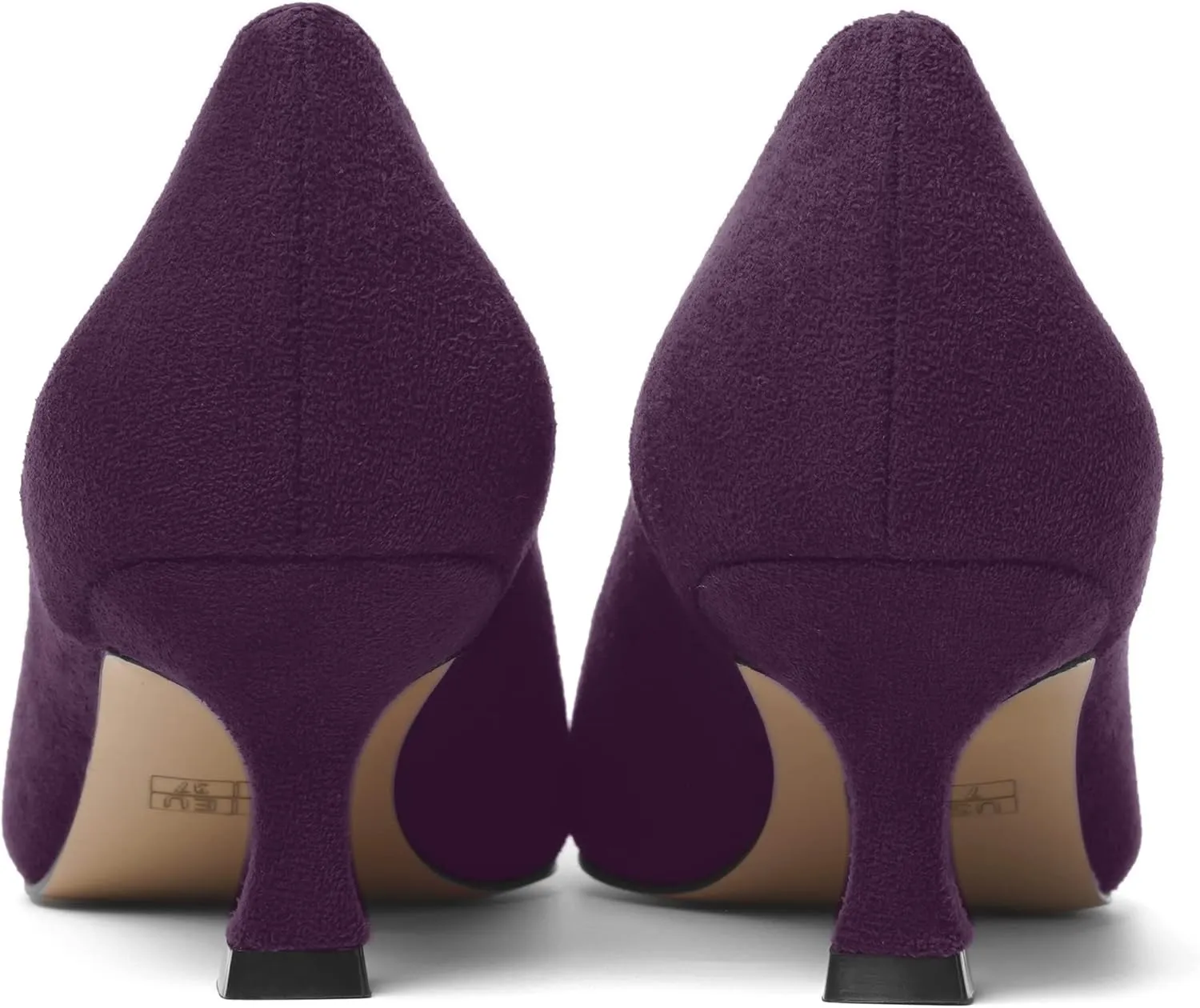 ROSERWISH Womens Slip On Casual Office Suede Pointed Toe Elegant Kitten Low Heel Pumps Dress Shoes 2 Inch