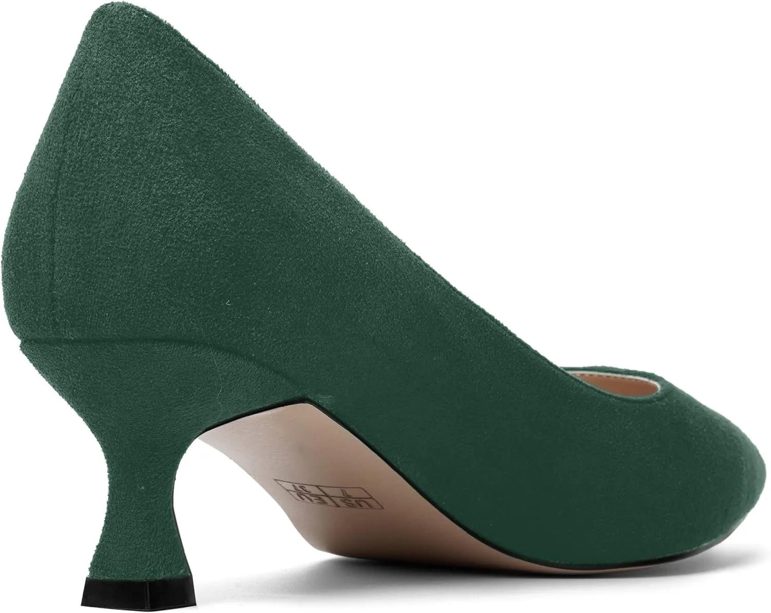 ROSERWISH Womens Slip On Casual Office Suede Pointed Toe Elegant Kitten Low Heel Pumps Dress Shoes 2 Inch