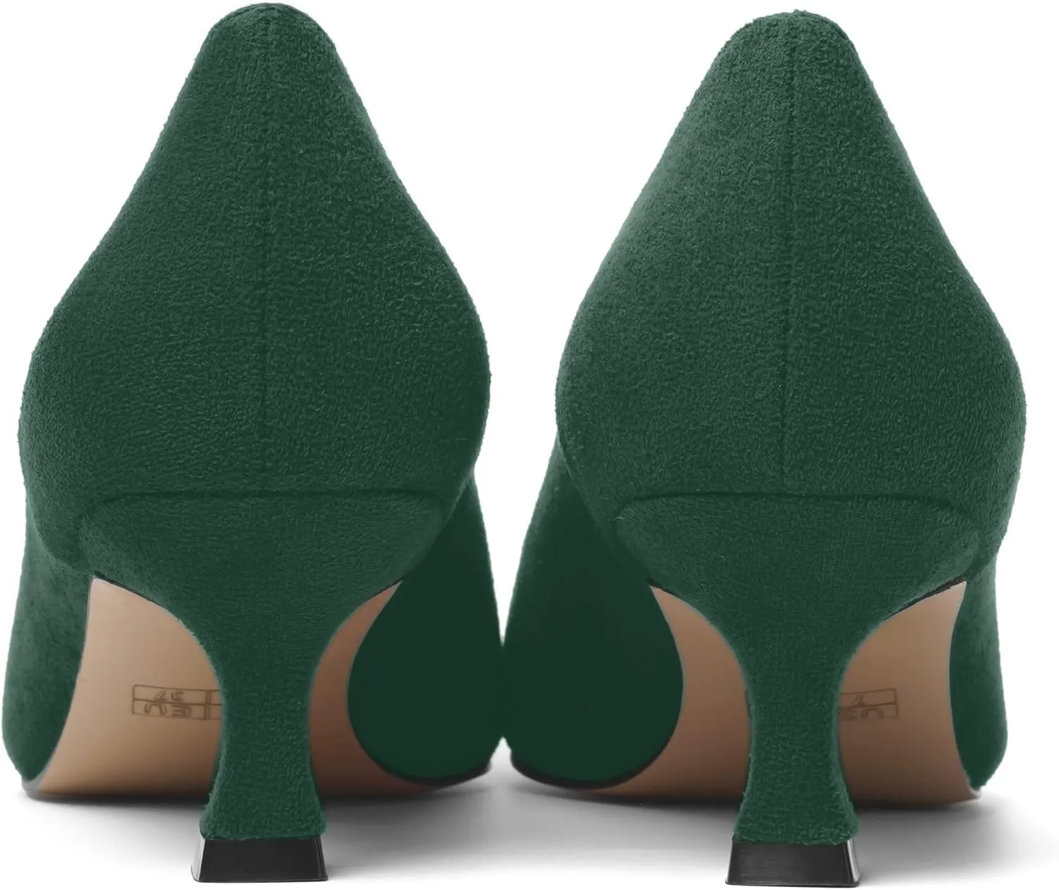 ROSERWISH Womens Slip On Casual Office Suede Pointed Toe Elegant Kitten Low Heel Pumps Dress Shoes 2 Inch