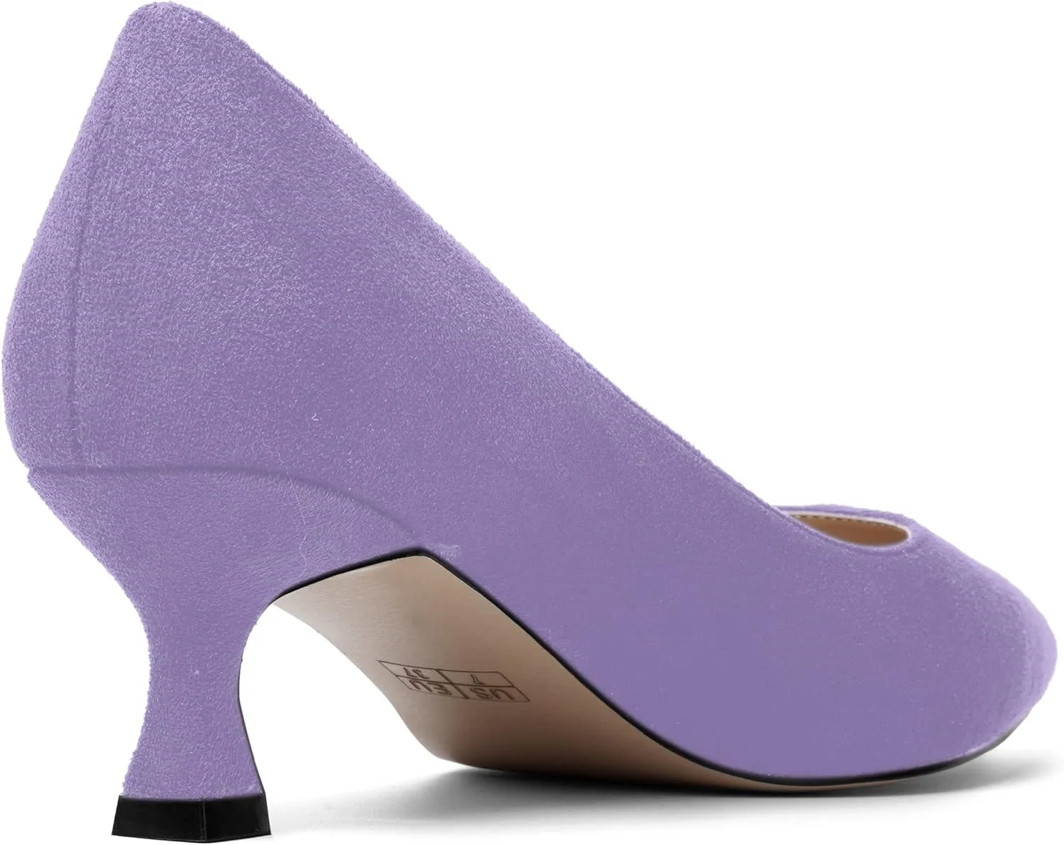 ROSERWISH Womens Slip On Casual Office Suede Pointed Toe Elegant Kitten Low Heel Pumps Dress Shoes 2 Inch