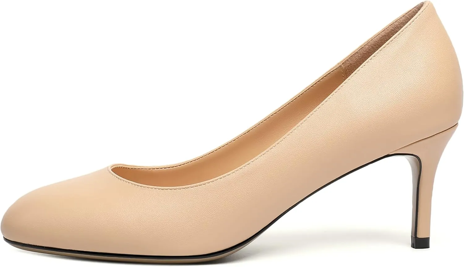 ROSERWISH Womens Slip On Wedding Party Round Toe Sexy Elegant Stiletto Mid Heel Pumps Dress Shoes 2.5 Inch