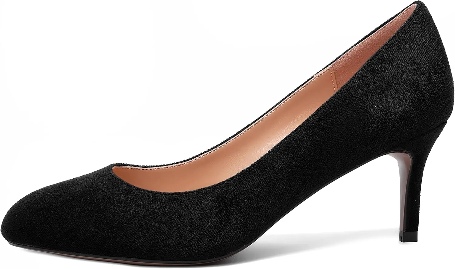 ROSERWISH Womens Slip On Wedding Party Round Toe Sexy Elegant Stiletto Mid Heel Pumps Dress Shoes 2.5 Inch