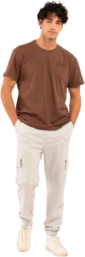 Rsq Mens Fleece Cargo Jogger Sweatpants Light Grey