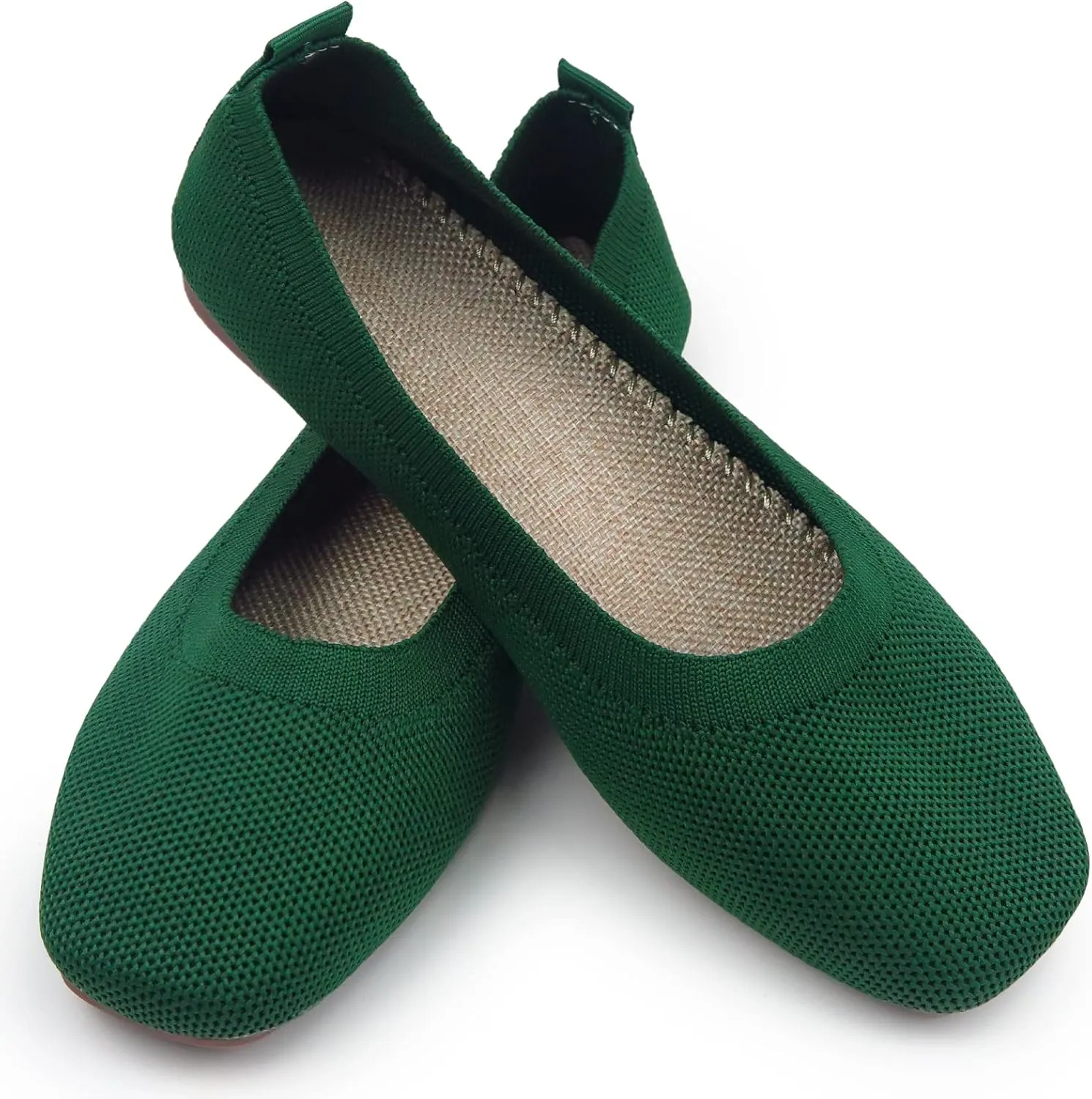 RVROVIC Women Flat Shoes Knitted Lightweight Slip-on Loafers Breathabel Soft Comfortable Ballet Flats