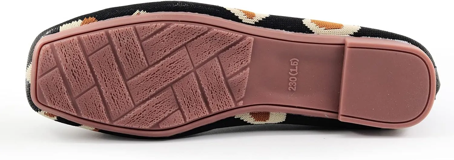 RVROVIC Women Flat Shoes Knitted Lightweight Slip-on Loafers Breathabel Soft Comfortable Ballet Flats