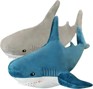 Ryttir 2 Pack 23.6 Inch Large Shark Stuffed Animal,Soft Shark Plush Chubbier Stuffed Shark Décor Fuzzy Shark Pillow,Perfect Stress Relief Shark Gifts for Women Kids