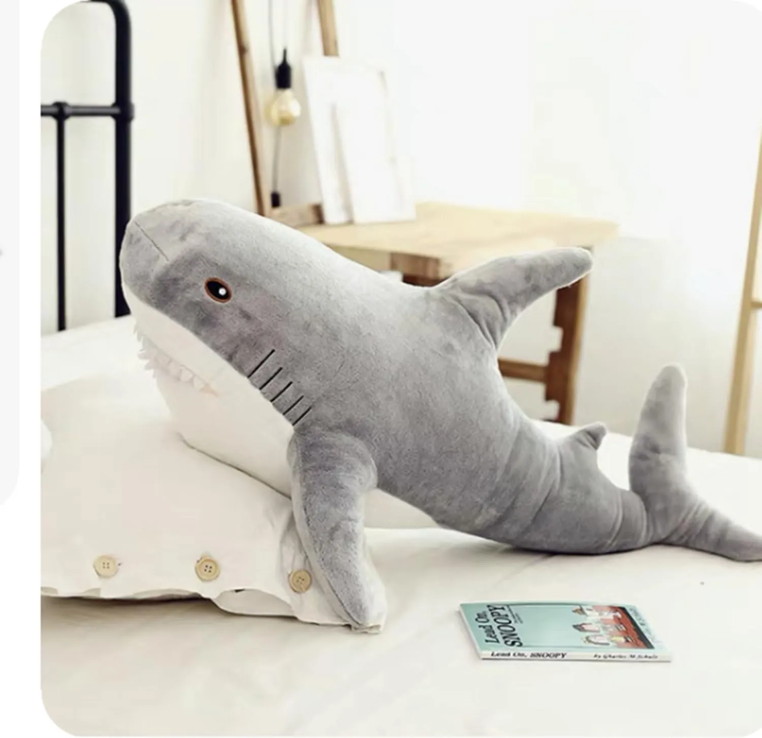Ryttir 2 Pack 23.6 Inch Large Shark Stuffed Animal,Soft Shark Plush Chubbier Stuffed Shark Décor Fuzzy Shark Pillow,Perfect Stress Relief Shark Gifts for Women Kids