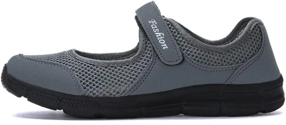 SAGUARO Women's Breathable Walking Shoes Ladies Fashion Mary Jane Sneakers Adjustable Working Nurse Shoes Lightweight Flats Roll I