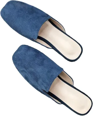 SAILING LU Square Toe Mules for Women Casual Backless Shoes Solid Color Flat Slip ons Comfort Summer Sandals