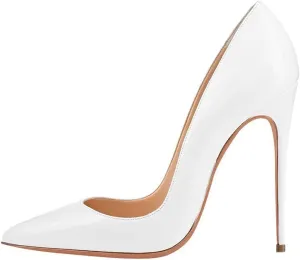 SAMMITOP Women's Pointed Toe High Heel Pumps 10cm Classic Stiletto Suede Shoes