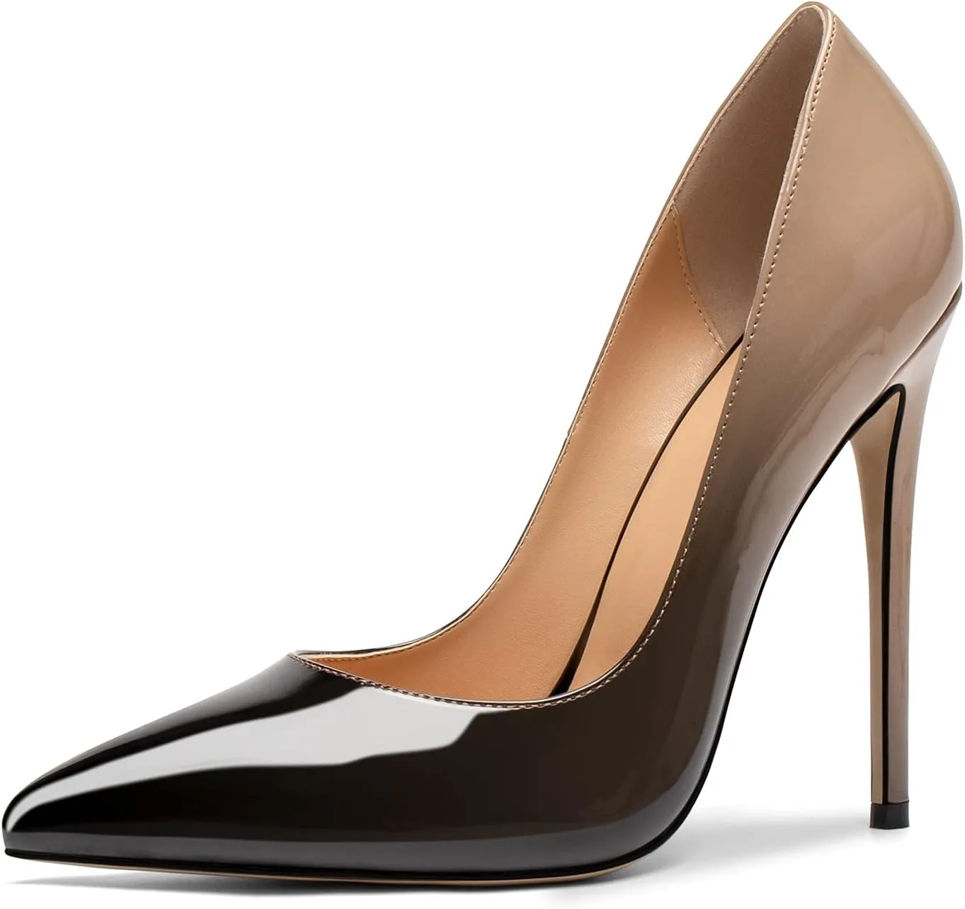 SAMMITOP Women's Pointed Toe High Heel Pumps 10cm Classic Stiletto Suede Shoes