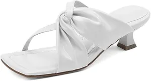 Sandals For Women Women Slippers Split Leather Kitten Heel Women Sandals High Heel Shoes for Women Elegant Women Slides Slippers Woman