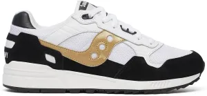 Saucony Unisex Shadow 5000 Sneaker, White/Black/Gold, 8.5 US Men