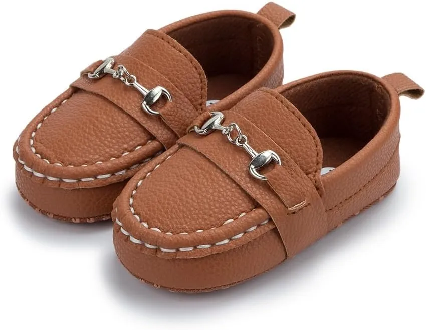 Sekantrol Baby Girls Boys Shoes,Infant Toddler Soft Sole Non Slip Flat Lazy Cute Loafers,Unisex Casual Oxford Dress Shoes