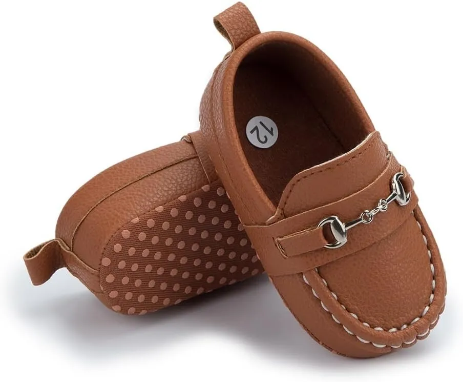 Sekantrol Baby Girls Boys Shoes,Infant Toddler Soft Sole Non Slip Flat Lazy Cute Loafers,Unisex Casual Oxford Dress Shoes