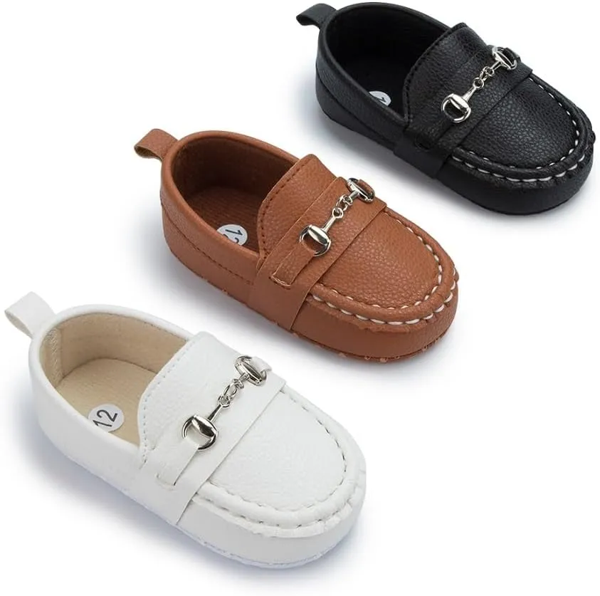Sekantrol Baby Girls Boys Shoes,Infant Toddler Soft Sole Non Slip Flat Lazy Cute Loafers,Unisex Casual Oxford Dress Shoes