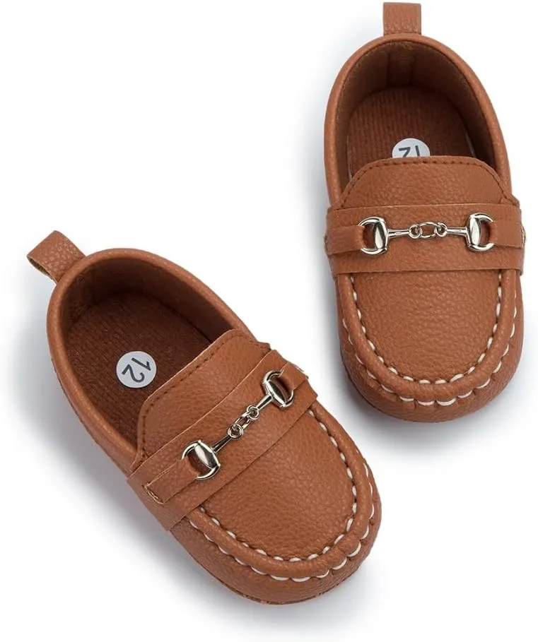 Sekantrol Baby Girls Boys Shoes,Infant Toddler Soft Sole Non Slip Flat Lazy Cute Loafers,Unisex Casual Oxford Dress Shoes