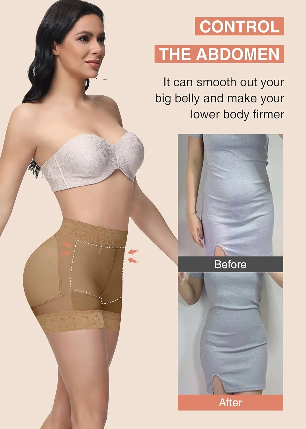 SHAPSHE Butt Lifting Shapewear for Women Tummy Control Body Shaper Shorts Slimmer Flat Tummy Butt Shaper Panties