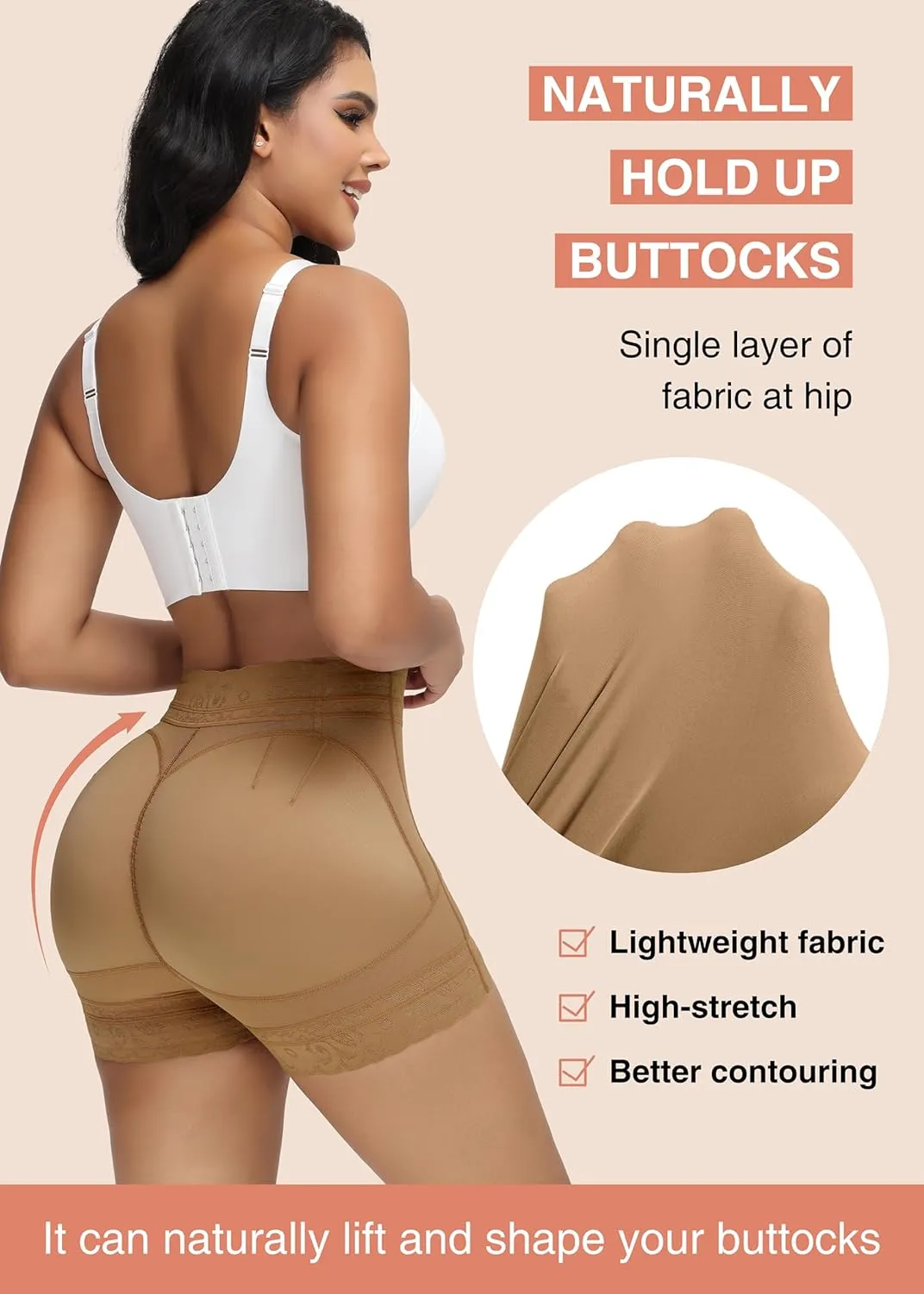 SHAPSHE Butt Lifting Shapewear for Women Tummy Control Body Shaper Shorts Slimmer Flat Tummy Butt Shaper Panties