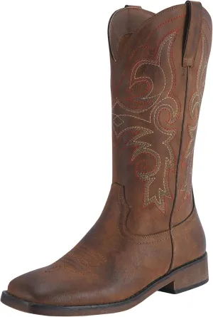 SheSole Women's Fashion Western Cowgirl Cowboy Boots Wide Square Toe Mid Calf
