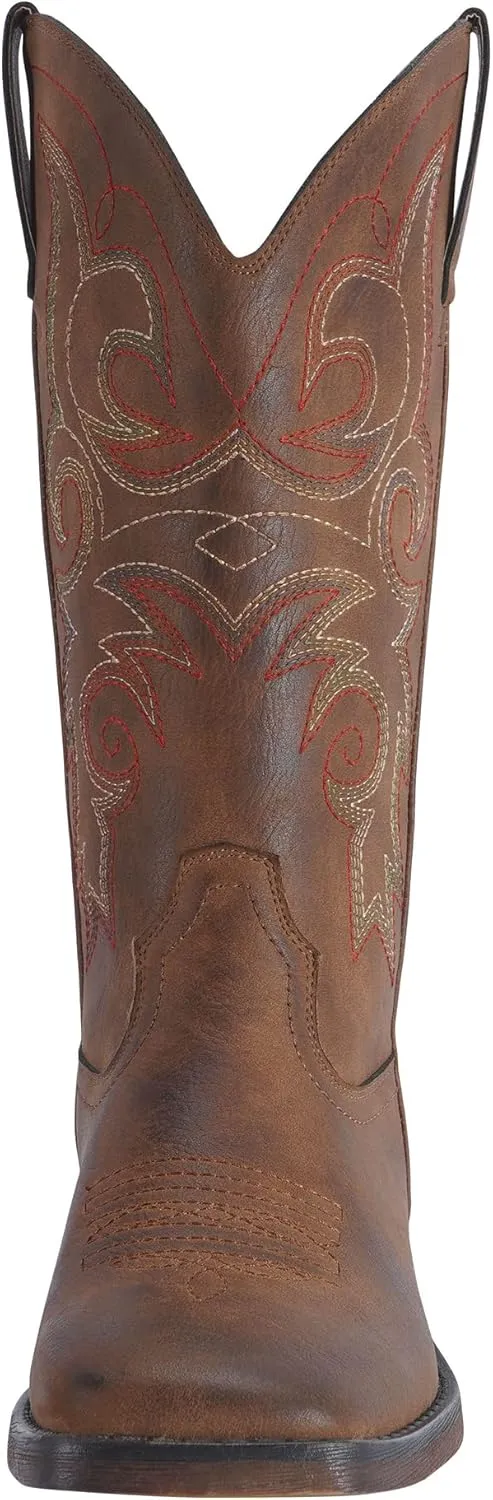 SheSole Women's Fashion Western Cowgirl Cowboy Boots Wide Square Toe Mid Calf