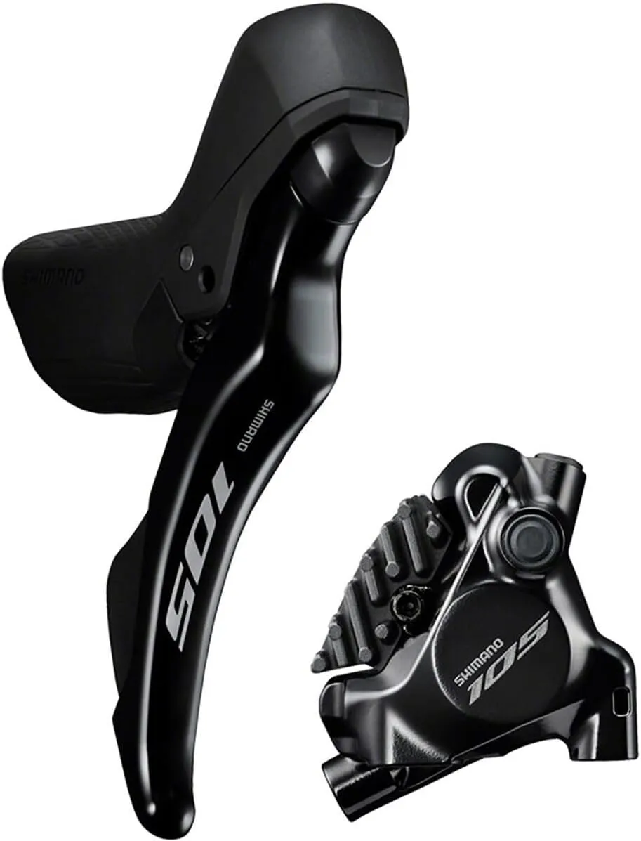 SHIMANO 105 105 ST-R7120-L Shift/Brake Lever with BR-R7170 Hydraulic Disc Brake Caliper - Left/Front, 2X, Flat Mount,