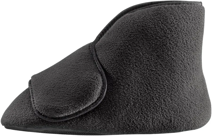 Silvert's Adaptive Clothing & Footwear Men’s & Women’s Extra Wide Soft Fleece Diabetic Bootie Slippers for Seniors